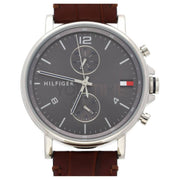  Shop Authentic Tommy Hilfiger Daniel Grey Dial Brown Leather Strap Watch for Men - 1710416 - Luxxuri