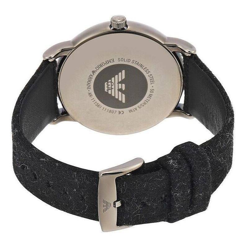  Shop Authentic Emporio Armani Luigi Analog Brown Dial Black Leather Strap Watch For Men - AR11156 - Luxxuri