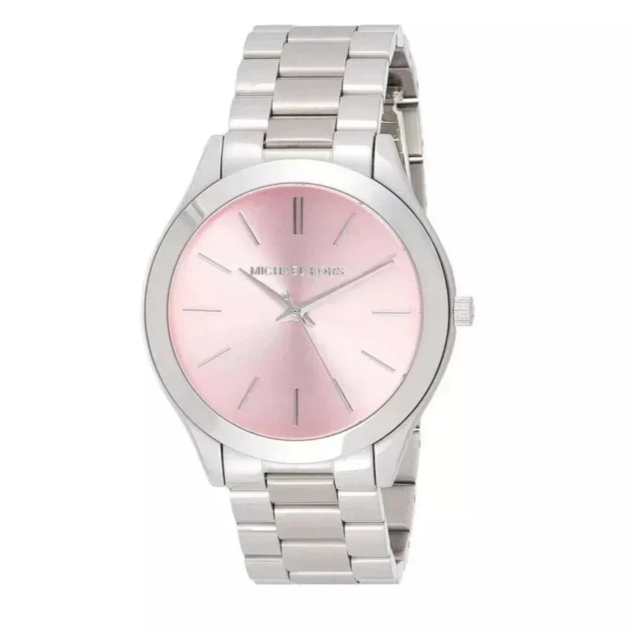  Shop Authentic Michael Kors Slim Runway Quartz Pink Dial Silver Steel Strap Watch For Women - MK3380 - Luxxuri