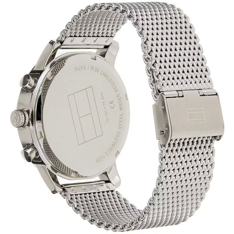  Shop Authentic Tommy Hilfiger Harrison Quartz Grey Dial Silver Mesh Bracelet Watch for Men - 1790877 - Luxxuri