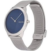  Shop Authentic Calvin Klein Minimal Blue Dial Silver Mesh Bracelet Watch for Men - K3M2112N - Luxxuri