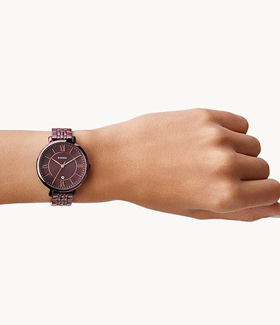 Shop Authentic Fossil Jacqueline Brown Dial Brown Steel Strap Watch for Women - ES4100 - Luxxuri