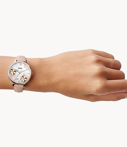  Shop Authentic Fossil Jacqueline White Dial Pink Leather Strap Watch for Women - ES4303 - Luxxuri