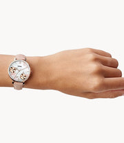  Shop Authentic Fossil Jacqueline White Dial Pink Leather Strap Watch for Women - ES4303 - Luxxuri