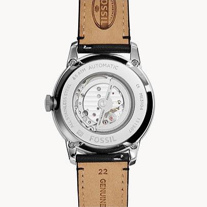  Shop Authentic Fossil Townsman Automatic White Dial Black Leather Strap Watch for Men - ME3104 - Luxxuri
