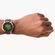  Shop Authentic Fossil The Minimalist 3H Black Dial Brown Leather Strap Watch for Men - FS5464 - Luxxuri