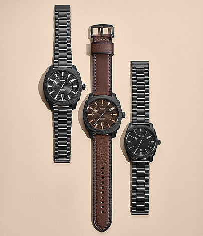  Shop Authentic Fossil Machine Black Dial Black Steel Strap Watch for Men - FS4775 - Luxxuri