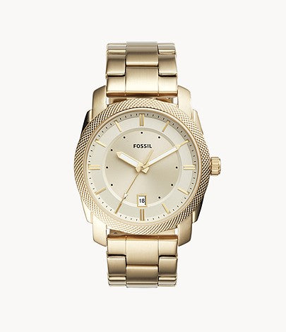  Shop Authentic Fossil Machine Gold Dial Gold Steel Strap Watch for Men - FS5264 - Luxxuri