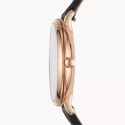  Shop Authentic Fossil Jacqueline Mother of Pearl Dial Black Leather Strap Watch for Women - ES4535 - Luxxuri