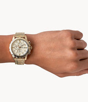  Shop Authentic Fossil Dean Chronograph Champagne Dial Gold Steel Strap Watch for Men - FS4867 - Luxxuri