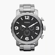  Shop Authentic Fossil Nate Chronograph Black Dial Silver Steel Strap Watch for Men - JR1353 - Luxxuri