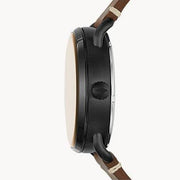  Shop Authentic Fossil Commuter Automatic Black Dial Brown Leather Strap Watch for Men - ME3158 - Luxxuri