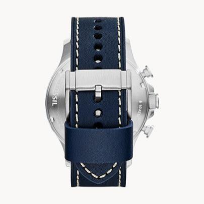  Shop Authentic Fossil Nate Chronograph White Dial Blue Leather Strap Watch for Men - JR1480 - Luxxuri