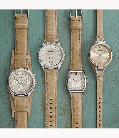 Shop Authentic Fossil Georgia Bone Grey Dial Beige Leather Strap Watch for Women - ES2830 - Luxxuri