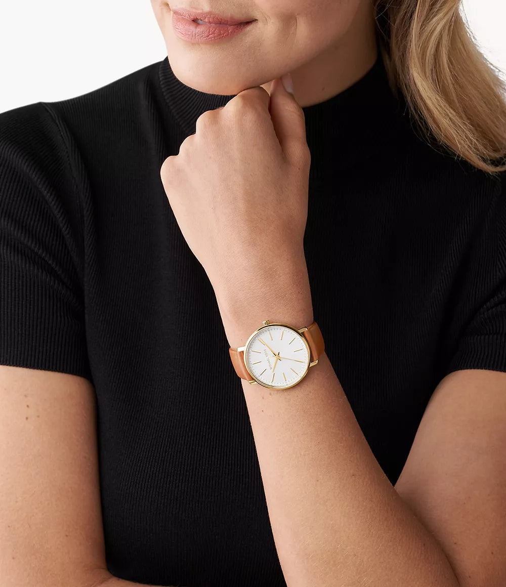  Shop Authentic Michael Kors Pyper Quartz Silver Dial Brown Leather Watch For Women - MK2740 - Luxxuri