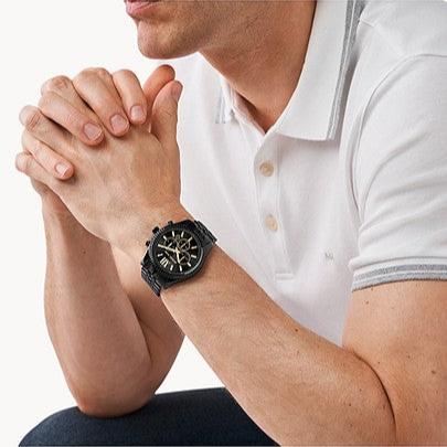 Shop Authentic Michael Kors Lexington Chronograph Black Dial Black Steel Strap Watch for Men - MK8603 - Luxxuri