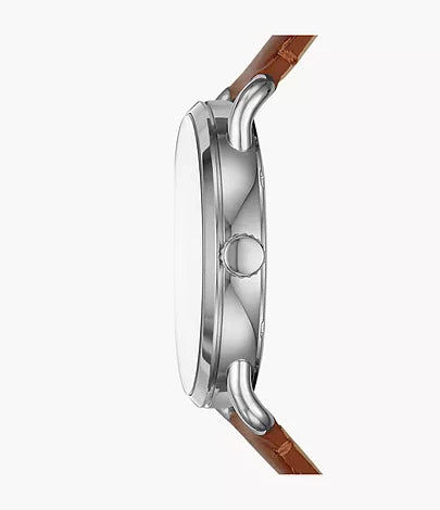  Shop Authentic Fossil The Commuter White Dial Brown Leather Strap Watch for Men - FS5275 - Luxxuri
