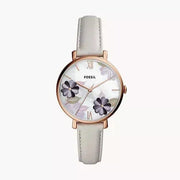  Shop Authentic Fossil Jacqueline Mother of Pearl Dial Grey Leather Strap Watch for Women - ES4672 - Luxxuri