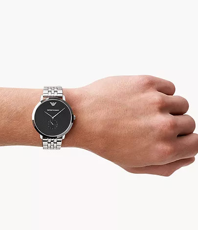  Shop Authentic Emporio Armani Classic Quartz Black Dial Silver Steel Strap Watch For Men - AR11161 - Luxxuri