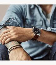  Shop Authentic Fossil The Minimalist Black Dial Brown Leather Strap Watch for Men - FS5305 - Luxxuri