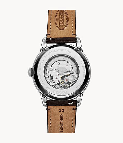  Shop Authentic Fossil Townsman Automatic Blue Dial Brown Leather Strap Watch for Men - ME3110 - Luxxuri