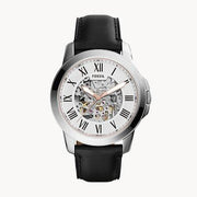  Shop Authentic Fossil Grant Automatic Skeleton White Dial Black Leather Strap Watch for Men - ME3101 - Luxxuri