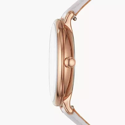  Shop Authentic Fossil Jacqueline Mother of Pearl Dial Grey Leather Strap Watch for Women - ES4672 - Luxxuri