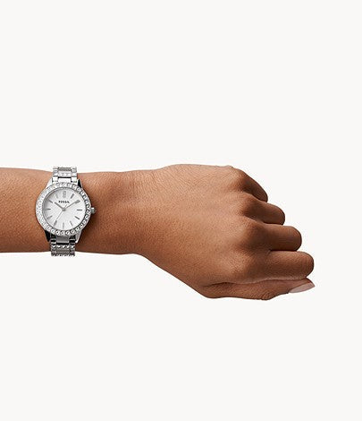  Shop Authentic Fossil Jesse White Dial Silver Steel Strap Watch for Women - ES2362 - Luxxuri