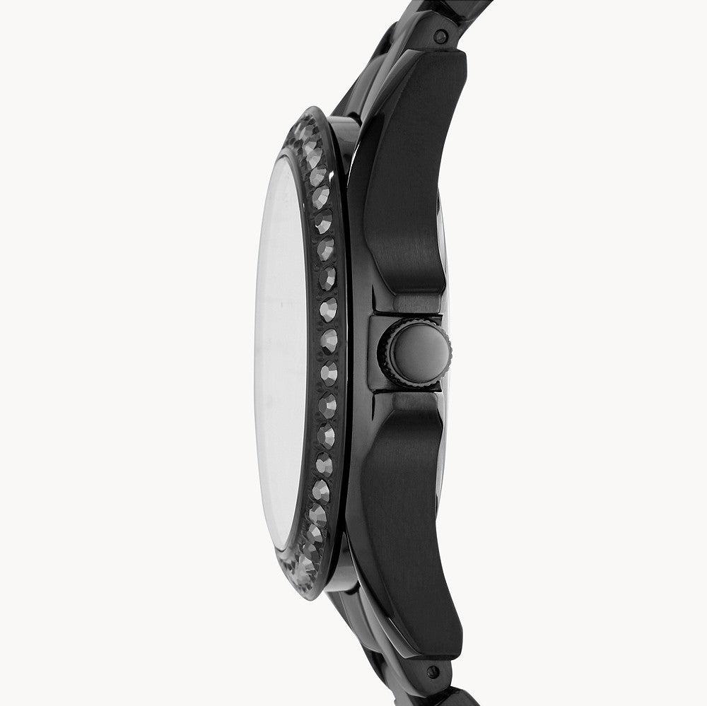  Shop Authentic Fossil Riley Multifunction Black Dial Black Steel Strap Watch for Women - ES4519 - Luxxuri