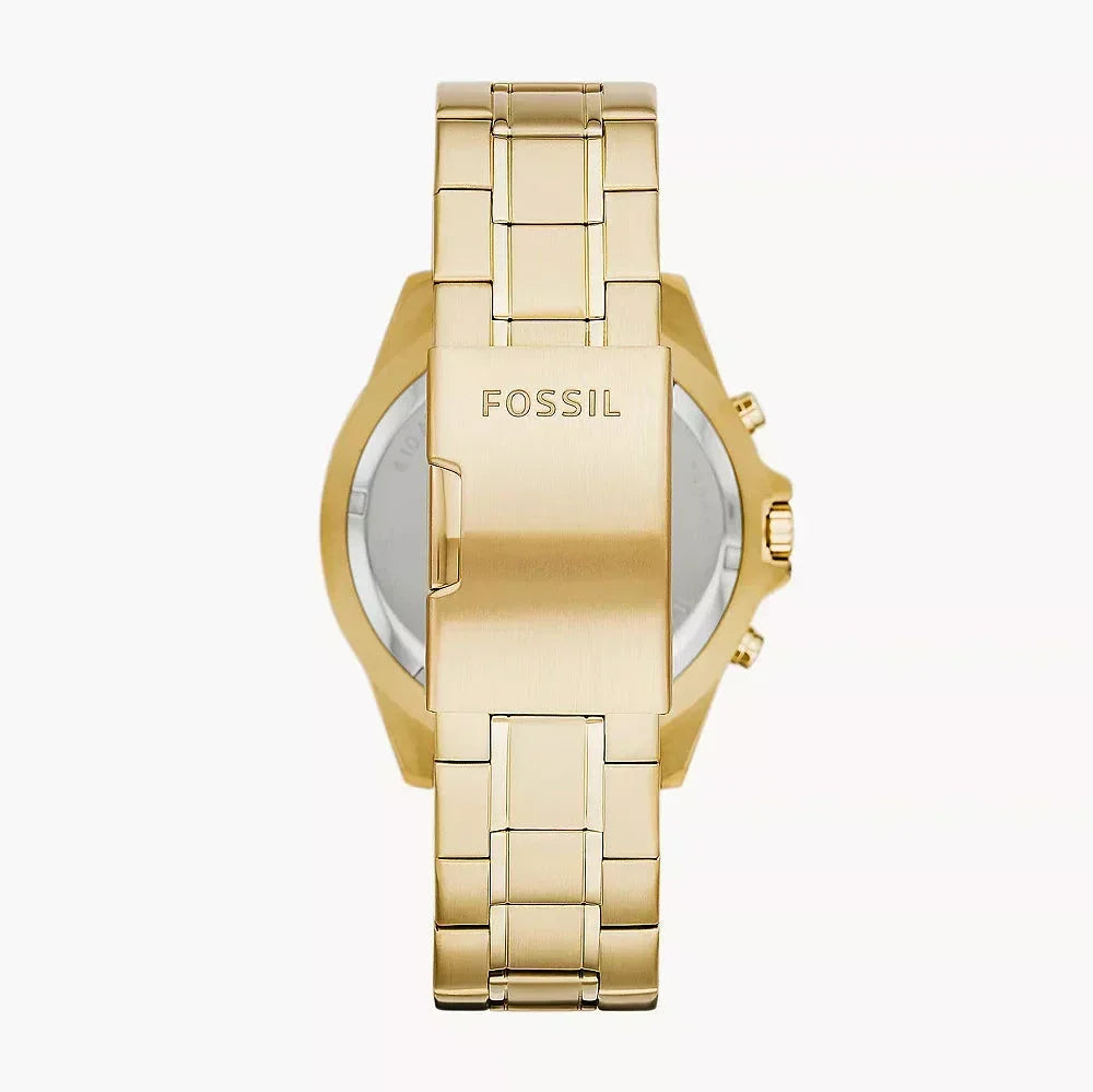  Shop Authentic Fossil Garrett Chronograph Gold Dial Gold Steel Strap Watch for Men - FS5772 - Luxxuri