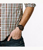  Shop Authentic Fossil Machine Flight Chronograph Brown Dial Brown Leather Strap Watch for Men - FS4656 - Luxxuri