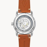  Shop Authentic Fossil Commuter Automatic Skeleton Blue Dial Brown Leather Strap Watch for Men - ME3159 - Luxxuri