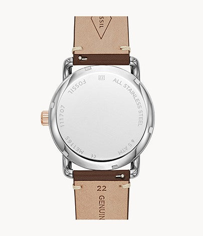  Shop Authentic Fossil The Commuter Twist Black Dial Brown Leather Strap Watch for Men -  ME1165 - Luxxuri