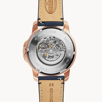  Shop Authentic Fossil Grant Automatic Skeleton Blue Dial Blue Leather Strap Watch for Men - ME3102 - Luxxuri