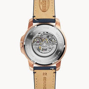  Shop Authentic Fossil Grant Automatic Skeleton Blue Dial Blue Leather Strap Watch for Men - ME3102 - Luxxuri