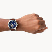  Shop Authentic Fossil Townsman Automatic Blue Dial Brown Leather Strap Watch for Men - ME3110 - Luxxuri
