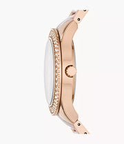  Shop Authentic Fossil Stella Multifunction Rose Gold Dial Two Tone Steel Strap Watch for Women - ES4755 - Luxxuri