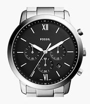  Shop Authentic Fossil Neutra Chronograph Black Dial Silver Steel Strap Watch for Men - FS5384 - Luxxuri