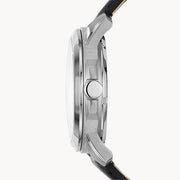  Shop Authentic Fossil Grant Automatic Skeleton White Dial Black Leather Strap Watch for Men - ME3101 - Luxxuri