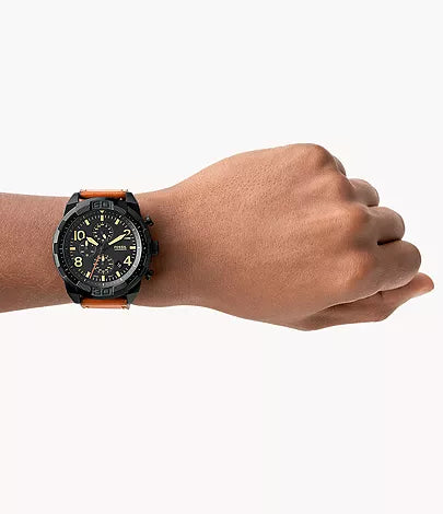  Shop Authentic Fossil Bronson Black Dial Brown Leather Strap Watch for Men - FS5714 - Luxxuri