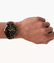  Shop Authentic Fossil Townsman Chronograph Black Dial Brown Leather Strap Watch for Men - FS5437 - Luxxuri
