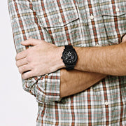  Shop Authentic Fossil Machine Chronograph Black Dial Black Steel Strap Watch for Men - FS4552 - Luxxuri