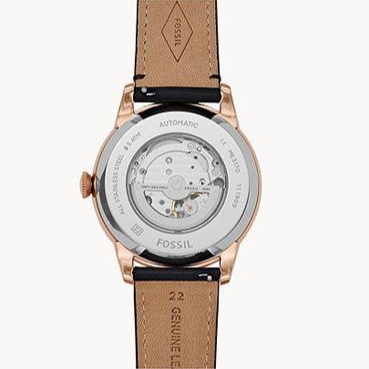  Shop Authentic Fossil Townsman Automatic Black Dial Black Leather Strap Watch for Men - ME3170 - Luxxuri
