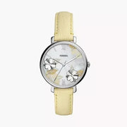  Shop Authentic Fossil Jacqueline Three-Hand White Dial Yellow Leather Strap Watch for Women - ES4812 - Luxxuri