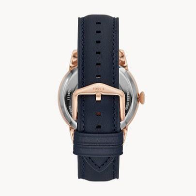  Shop Authentic Fossil Townsman Automatic White Dial Navy Blue Leather Strap Watch for Men - ME3171 - Luxxuri