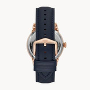  Shop Authentic Fossil Townsman Automatic White Dial Navy Blue Leather Strap Watch for Men - ME3171 - Luxxuri