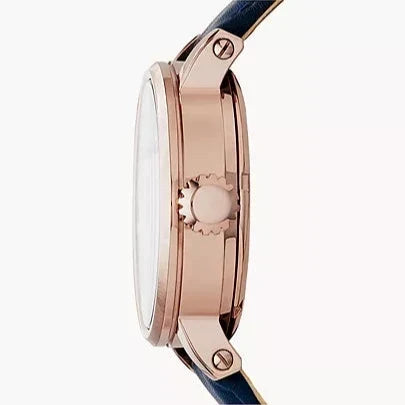  Shop Authentic Fossil Original Boyfriend Skeleton White Dial Blue Leather Strap Watch for Women - ME3086 - Luxxuri