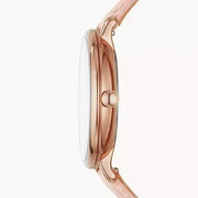  Shop Authentic Fossil Jacqueline Three Hand Mother of Pearl Dial Pink Leather Strap Watch for Women - ES4671 - Luxxuri