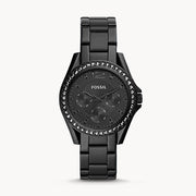  Shop Authentic Fossil Riley Multifunction Black Dial Black Steel Strap Watch for Women - ES4519 - Luxxuri