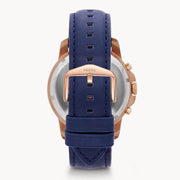  Shop Authentic Fossil Grant Chronograph Blue Dial Blue Leather Strap Watch for Men - FS4835 - Luxxuri